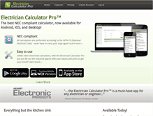 Tablet Screenshot of electriciancalculator.com